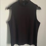 Lands End Women’s Black Sleeveless Muscle Tee Mock Neck Top Size XL Photo 0