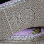 Versace  Baby Pink Gold Chain Graphic Print Canvas Espadrilles Photo 10
