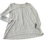 Matilda Jane Narrator Tunic Scoop Neck Long Sleeve Top Shirt Floral Trim Beige Photo 0