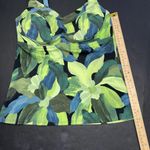 Athleta Bathing Suit Swim Tankini Top Green Floral Underwire Bra Cup 38 B/C Photo 4