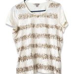 Laura Ashley 🪩4/$20!!  Gold Embellished Shirt XLP Short Sleeve Scoop Neck 🪩4/$20! Photo 0