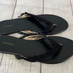EXPRESS ruffle strap slip on flip flops black sz 8 women Photo 8