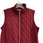 Susan Graver Women's Quilted Vest Medium Burgundy Sleeveless Casual Photo 2