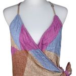 O'Neill NWT O’Neill Marlo Multicolor Patchwork Wrap Tank Viscose Dress Large Photo 3
