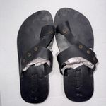 Handmade Ghana Kente Leather Sandals Flip Flops Thongs Tribal Batik Style 41 Size 10 Photo 1