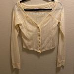 Urban Outfitters Out From Under Ivory Cropped V-Neck Knit Cardigan Size M Photo 0