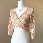 Jasmine  | Pink Lace Crop Top Sz M Photo 3
