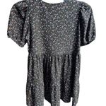 ASOS  Design Floral Mini Tiered Smock Dress Black Purple Brown Green 4 Petite Photo 1