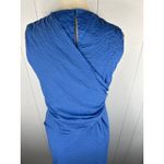 Frame Ruched Sleeveless Cotton Midi Dress In Coastal Blue Size s Photo 5