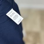 Hill House  The Mila Dress Linen Navy Blue Eyelet Mini One Shoulder Small NWT Photo 9