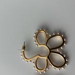 Lele Sadoughi  Gold Floral Earrings with Pearl Accents Photo 11