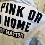 Victoria's Secret PINK Nation Hooded Beach Jersey Tunic White Black Logo Sz M Size M Photo 6