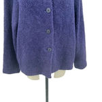 Eileen Fisher  Dark Purple Short Teddy Jacket Coat Size‎ Medium Photo 3