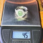 Natural Tsavorite Garnet Moissanite Sterling Silver Ring Size 8 Photo 8