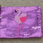 Tarte Sequin Flamingo Pink Purple Sequin Cosmetics Case Makeup Bag Like New Photo 0