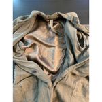 Pas de Calais Linen Leather Cowhide Silk Button Front Lagenlook Jacket Coat Tan Size M Photo 14