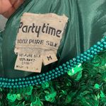 Modcloth Vintage 80s 100% silk Green Party time sequin party dress size medium! Photo 7