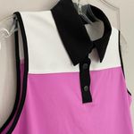 BELYN KEY White Iris Black Colorblock Sleeveless Golf Shirt Photo 7