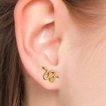 Snake Stud Earrings Gold Photo 0