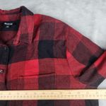 Madewell  Flannel Side-Button Oversized Ex-Boyfriend Shirt Buffalo Check Size M Photo 6