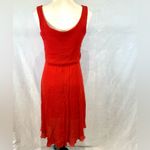 Luxology burnt orange midi faux wrap dress size 4 Photo 1