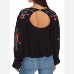 Free People Lita Embroidered Cutout Top sz M Photo 5
