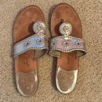 Jack Rogers Flat Sandal in Shiny Silver Photo 4