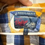 Old Navy Men’s  Regular Fit Vintage Flannel Yellow And Blue, 100% Cotton, Small Photo 4