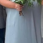 David's Bridal Steel Blue Bridesmaid Dress Photo 0