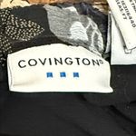 Covington  Black Floral Stretch Waist Midi Skirt Size 10 Photo 4