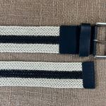 Womens Wide Cream And Navy Blue Color Woven Leather Belt 0 Photo 3