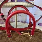 Coach  Brown and Red Signature Satchel Photo 4