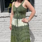 Free People Renaissance bohemian hippie green tie dye lace up dress / one size Photo 0