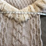 Amur Ulla Fringe Beige 100% Merino Wool Pullover Sweater Crew Neckline Womens Photo 8