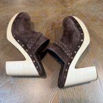 Paige  Alex Studded‎ Brown Suede Platform Clogs Size 11 Retro 70's Photo 10