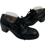 *Vintage 70's Chunky Oxford Heeled Shoes Womens 9 Photo 5