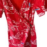 Tanya Taylor  Alda Linen Red Hawaiian Mini Dress Photo 7