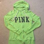 Victoria's Secret VS PINK Lime Green Funnel Neck Zip Up Sweatshirt Photo 0