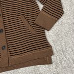 Habitat  Jacket Womens Medium Cardigan Hooded Brown Black Striped Pockets Photo 3