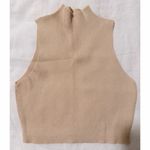 Artfree Two Piece Ribbed Knit Crop and Palazzo Pant Tan Size M Photo 3