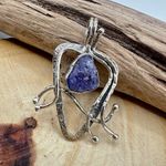 Sterling Silver Artisan Pendant – Rough Tanzanite Stone Purple Photo 4