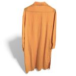 The Drop Linen Shirt Dress XL Mango Orange Button Up Photo 5