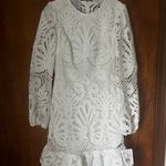 David's Bridal Allover Lace Flounce Hem Long Sleeve Dress Photo 2