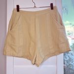 Free People Yellow Cotton & Linen Shorts with Embroidered Stripes size XS Photo 5