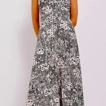 Maeve Anthropologie Livia Black and White Fit and Flare Floral Maxi Dress S Photo 0