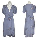 ASTR  The LABEL Adeline Floral True Wrap Dress Blue Pink Medium Photo 9