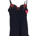 Morgan Taylor  Women Vtg Sexy Black Sheer Babydoll nightgown & Thong  Sz. Sm NWT Photo 0