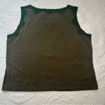 Erika  Petite Y2K Boxy Lace Tank Top. Hunter Green. Size: PL. Photo 3
