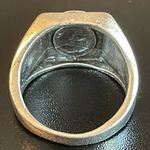 Cute black obsidian S925 silver ring size 7 Photo 3