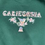Vintage 90s California Hummingbird Floral Hunter Green Crewneck Sweatshirt XL Photo 6